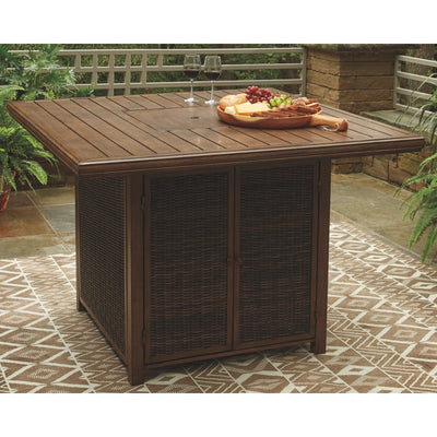 Paradise Trail Square Bar Table w/Fire Pit
