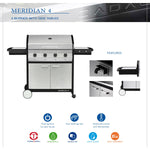 Meridian 4-Burner Grill w/Side Tables & Doors